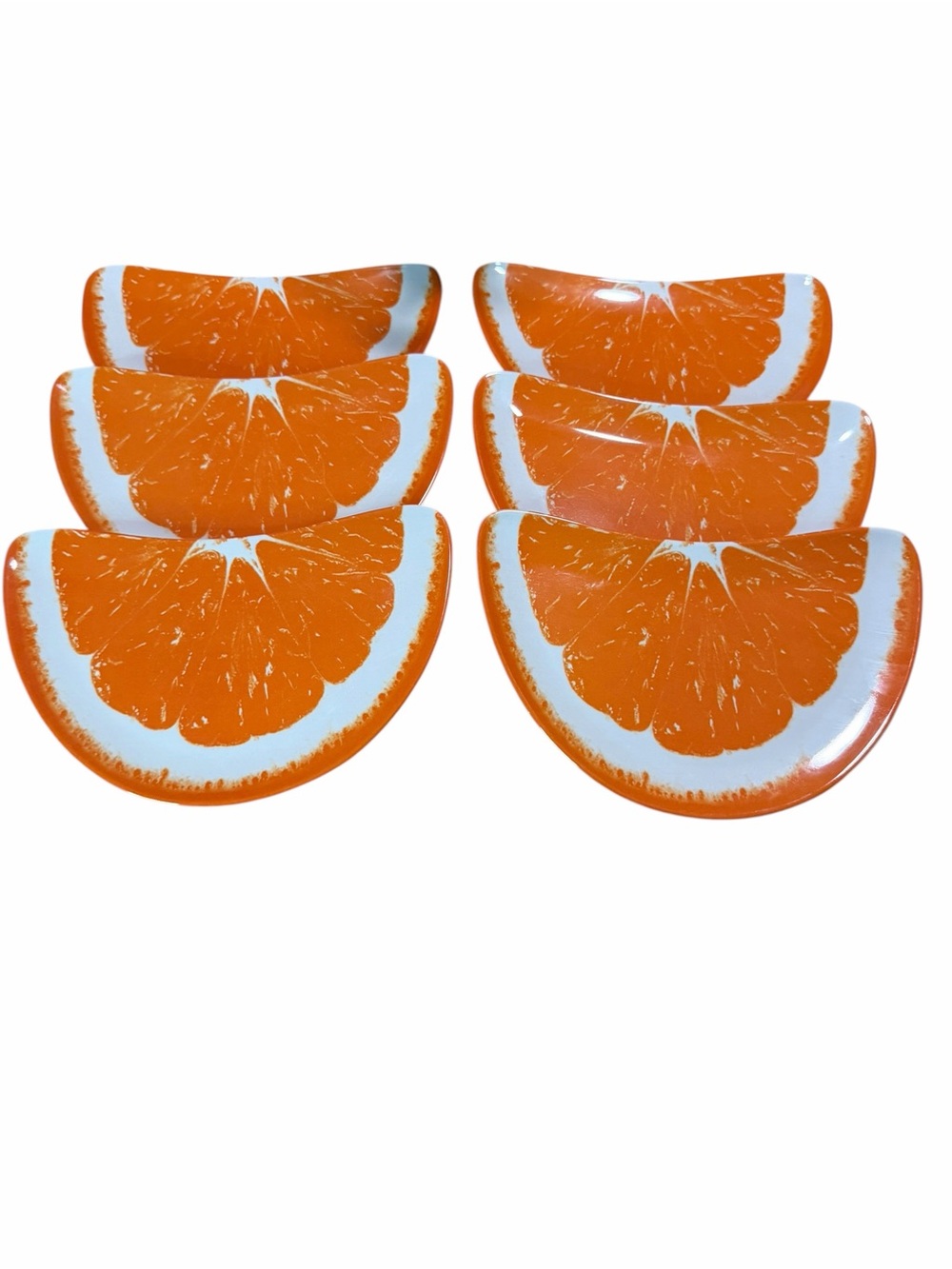 Precidio Citrus Orange Slice Melamine Snack Plates - Set of 6